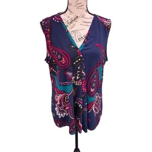 Dana Buchman Multicolor Paisley Blouse